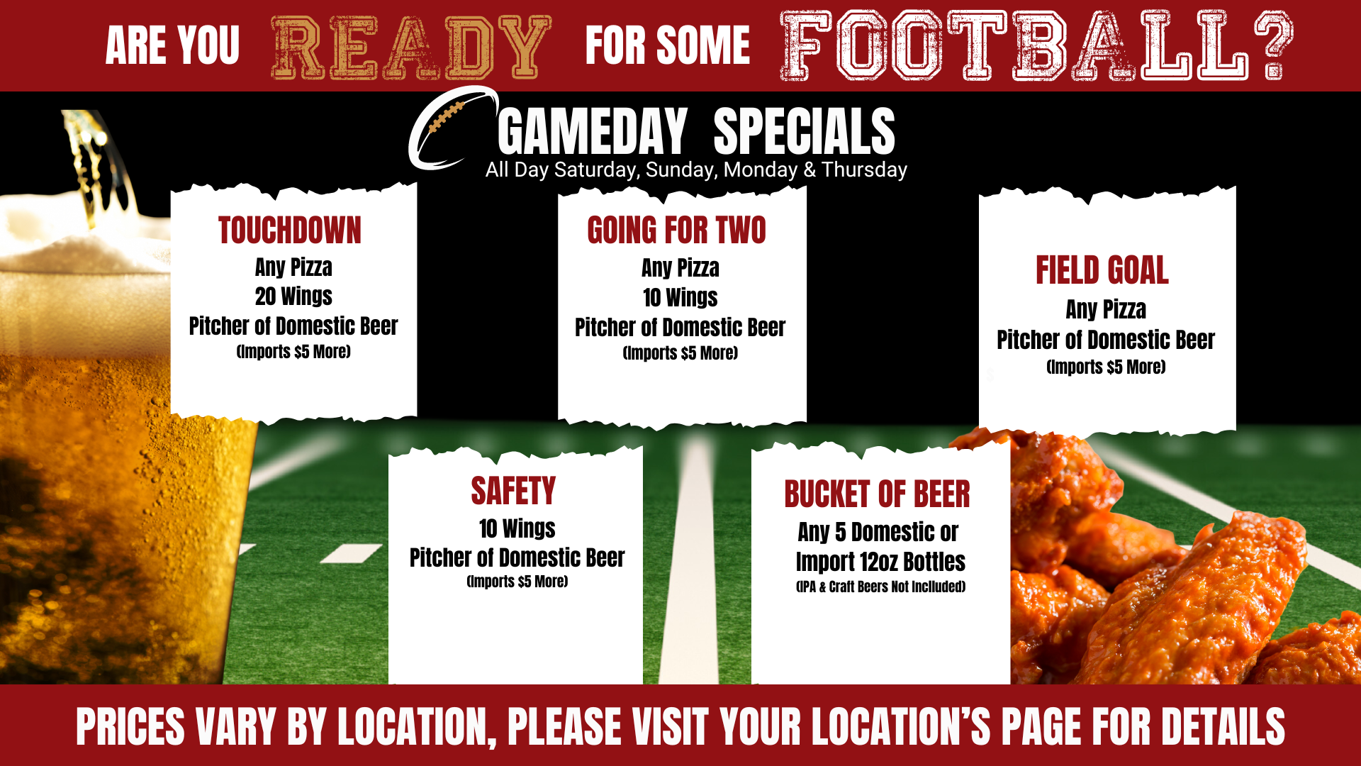 810 Billiards and Bowling Gameday Specials