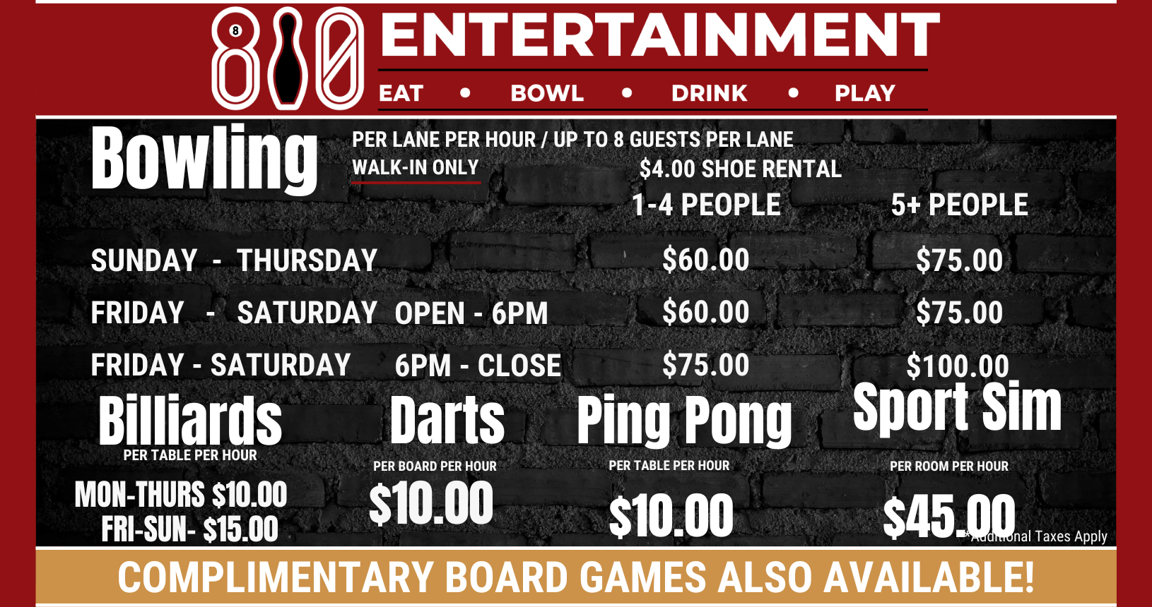810 Entertainment Houston Pricing